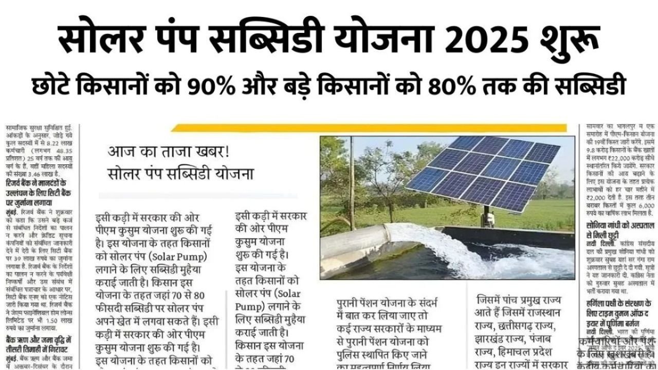 Solar Pump Subsidy Yojana 2025